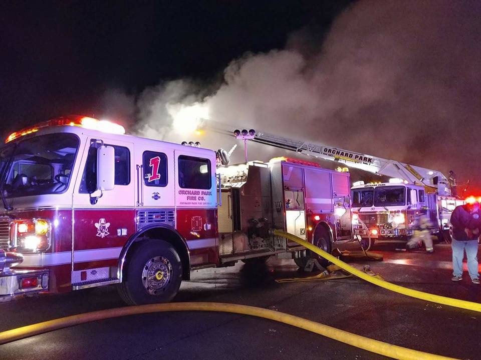 Firefighters work to extinguish basement fire on Ferndale Dr